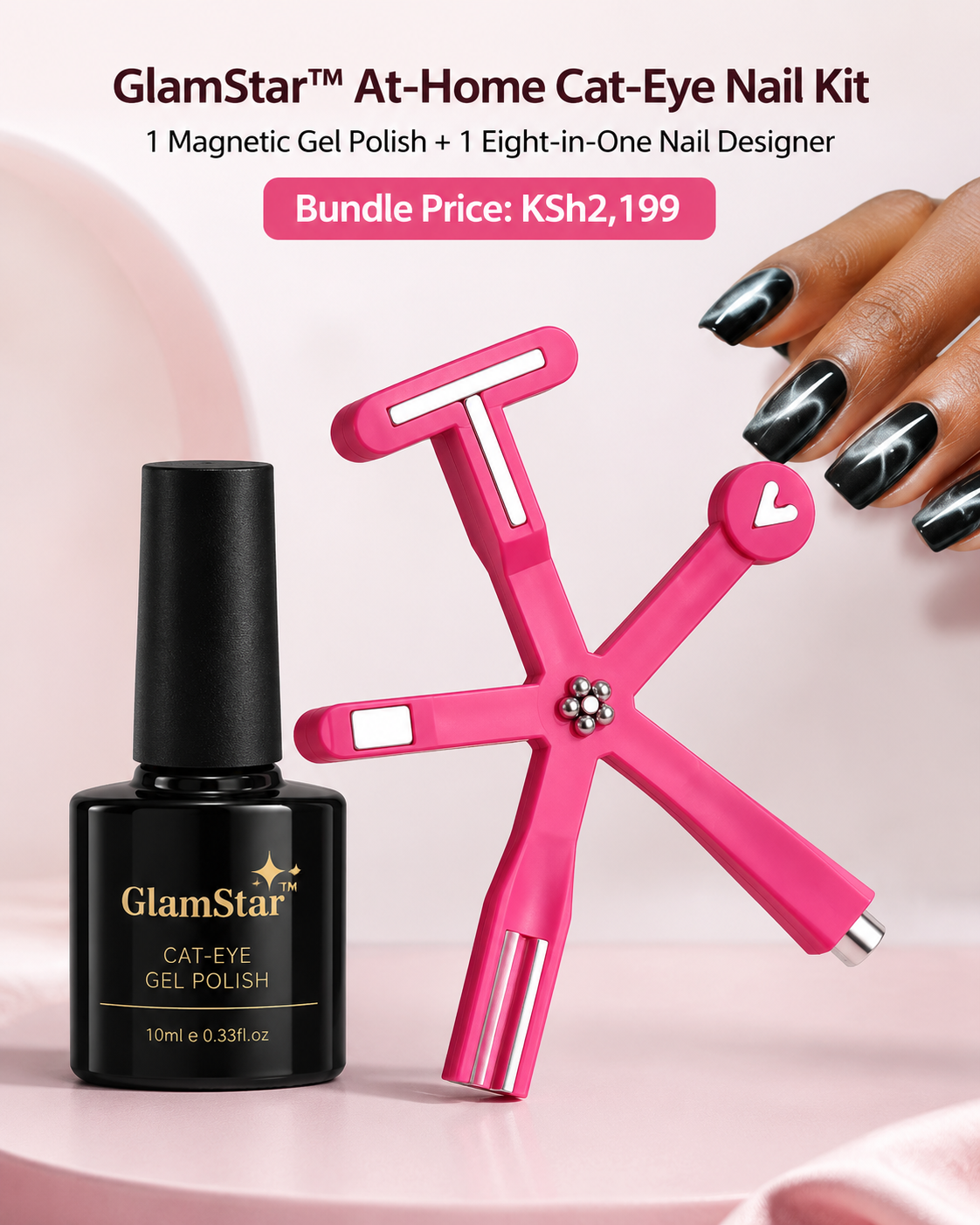 GlamStar™ At-Home Cat-Eye Nail Kit