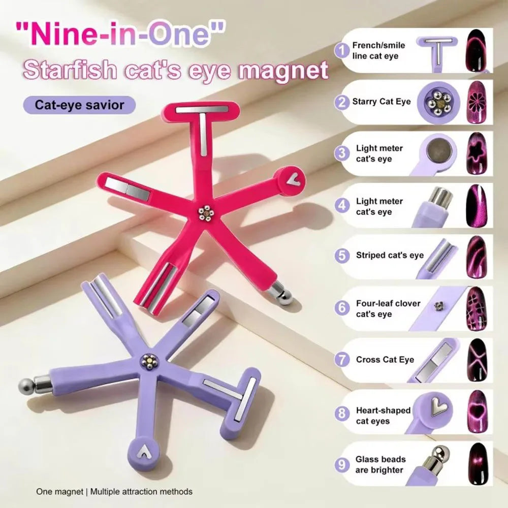 8in1 Nail Magnet Multi Functional Glass Beads Cat Eye Nail Polish And Gel Polish