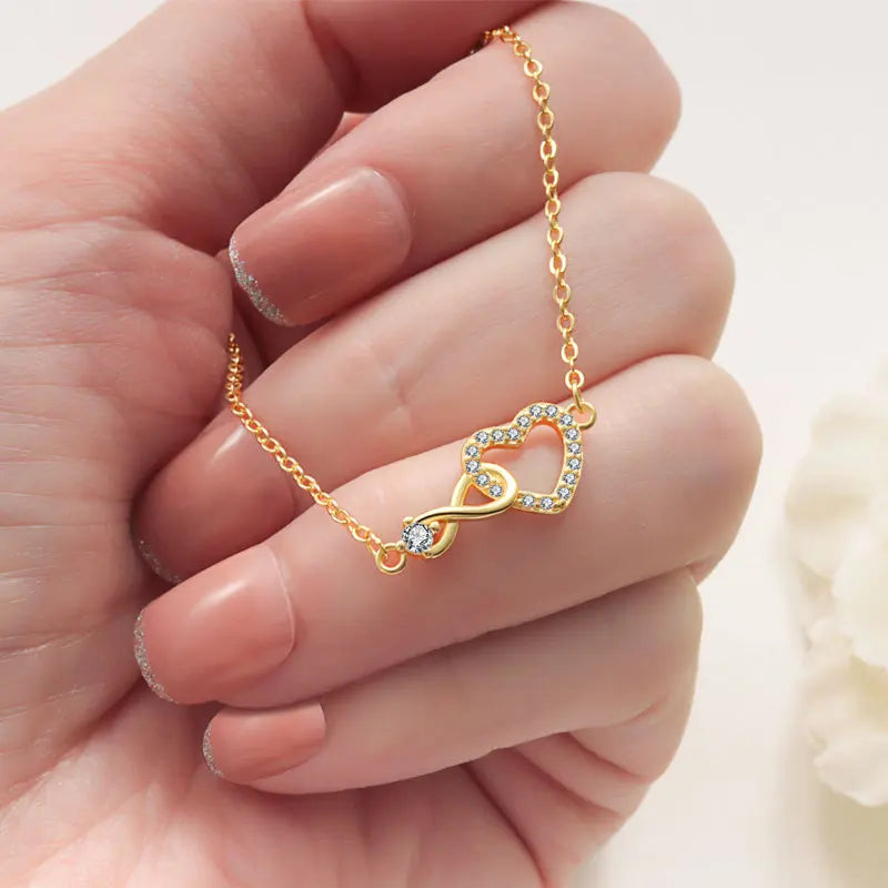 925 Sterling Silver/Gold Heart Crystal Charm Bracelet