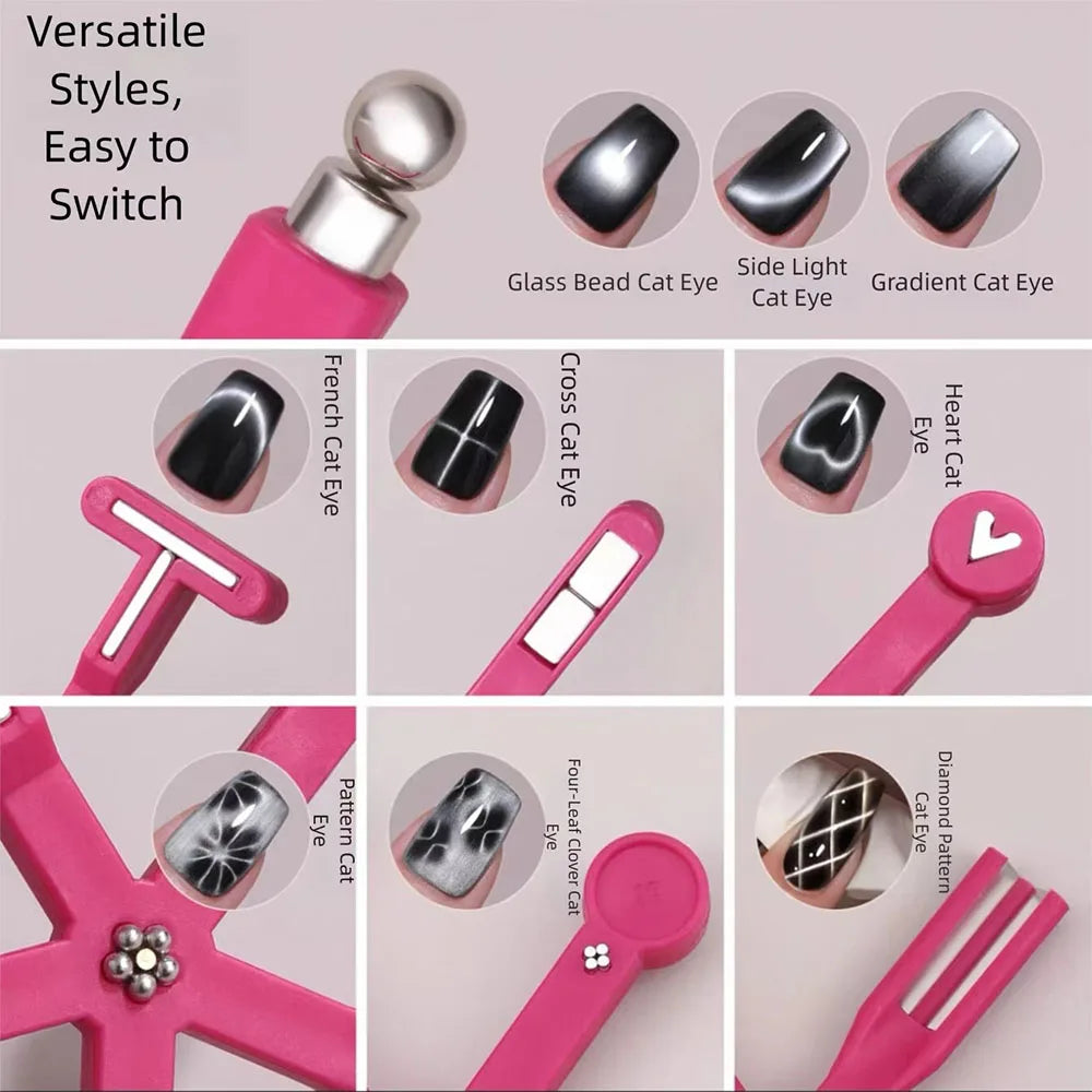 8in1 Nail Magnet Multi Functional Glass Beads Cat Eye Nail Polish And Gel Polish