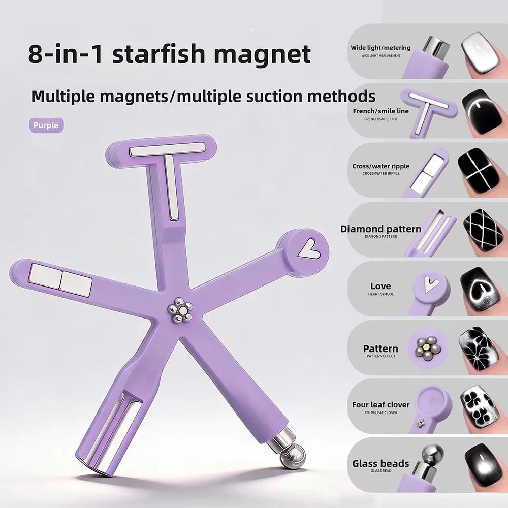 8in1 Nail Magnet Multi Functional Glass Beads Cat Eye Nail Polish And Gel Polish